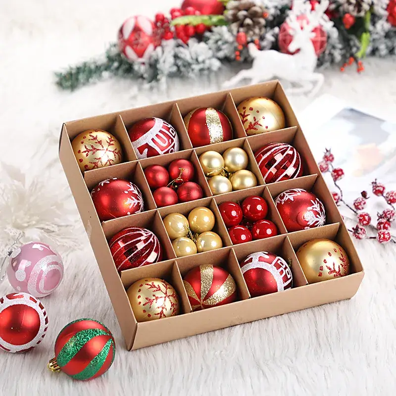 Cross-Border Christmas Balls 3-6cm 42Pcs Decorative Set - Image 7