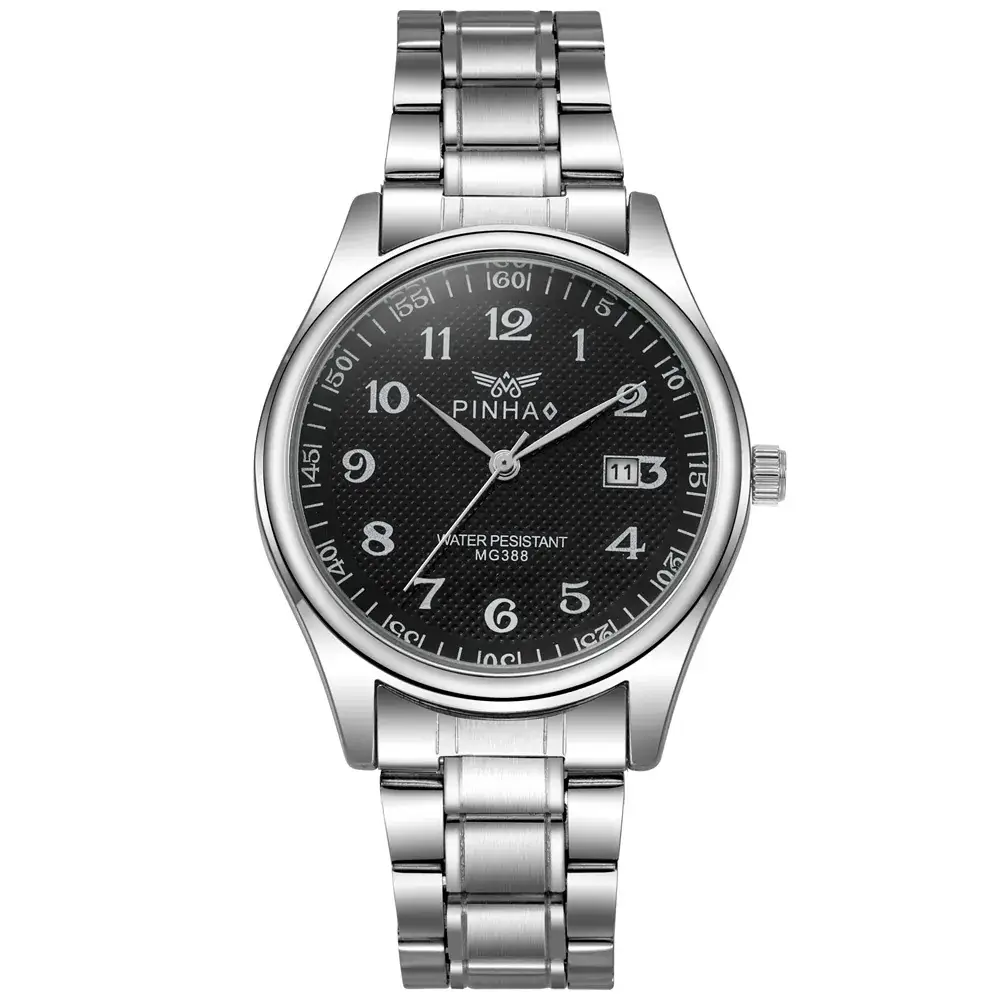 Alloy Steel Couple Watch Gold Black Dial 2022 - Image 3