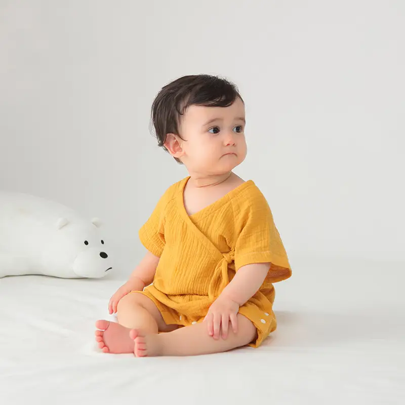 Baby Cotton Triangle Hat Suit Blue Summer - Image 33