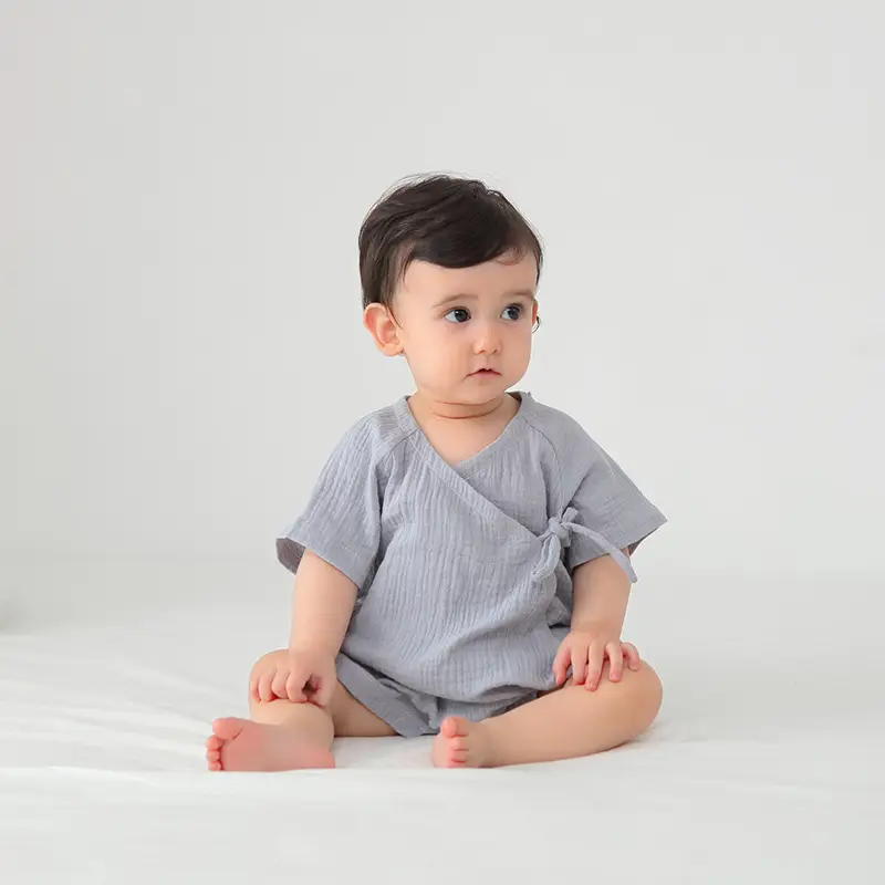 Baby Cotton Triangle Hat Suit Blue Summer - Image 35