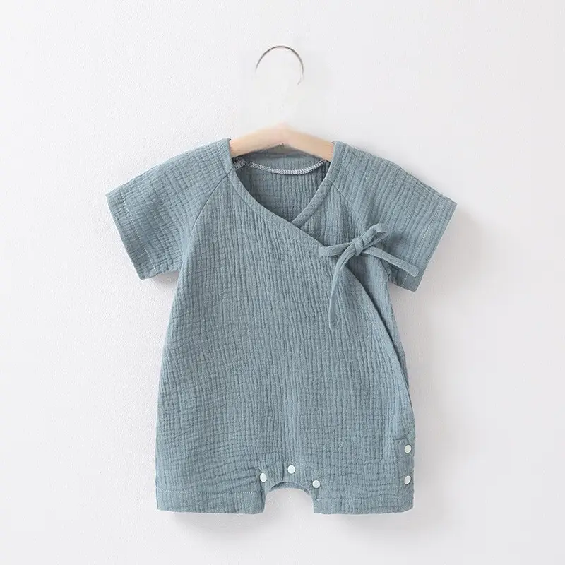 Baby Cotton Triangle Hat Suit Blue Summer - Image 8
