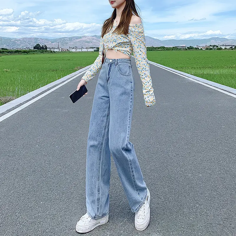 Women Wide Leg Denim Pants High Waist 2023 - Image 4