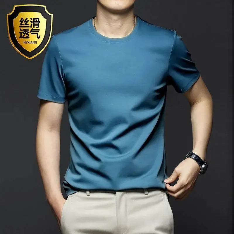 Men V-Neck Thin T-Shirt Modal Fabric Purple