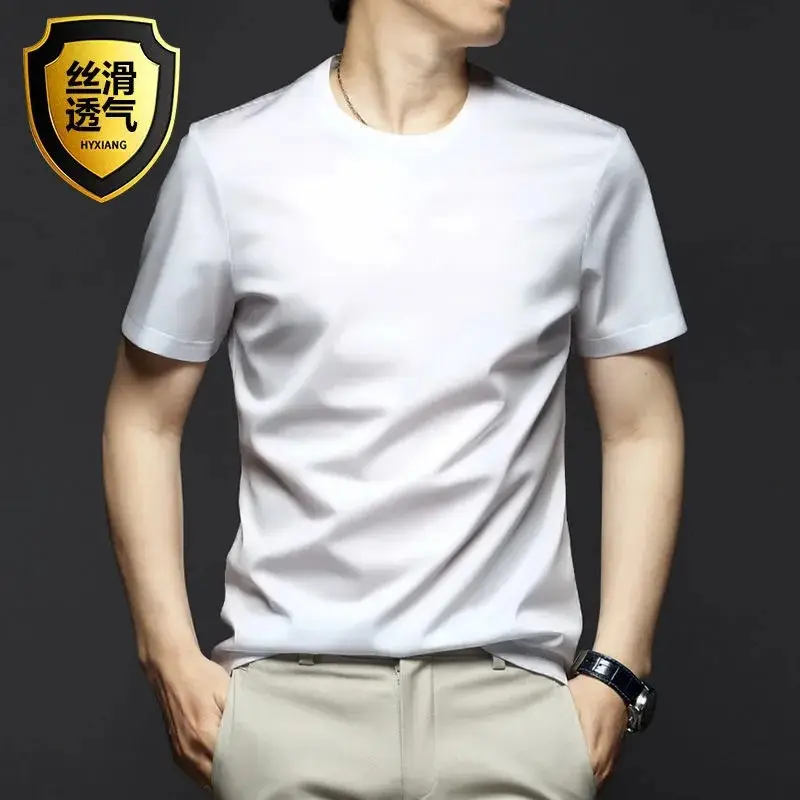 Men V-Neck Thin T-Shirt Modal Fabric Purple