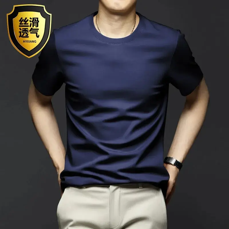 Men V-Neck Thin T-Shirt Modal Fabric Purple