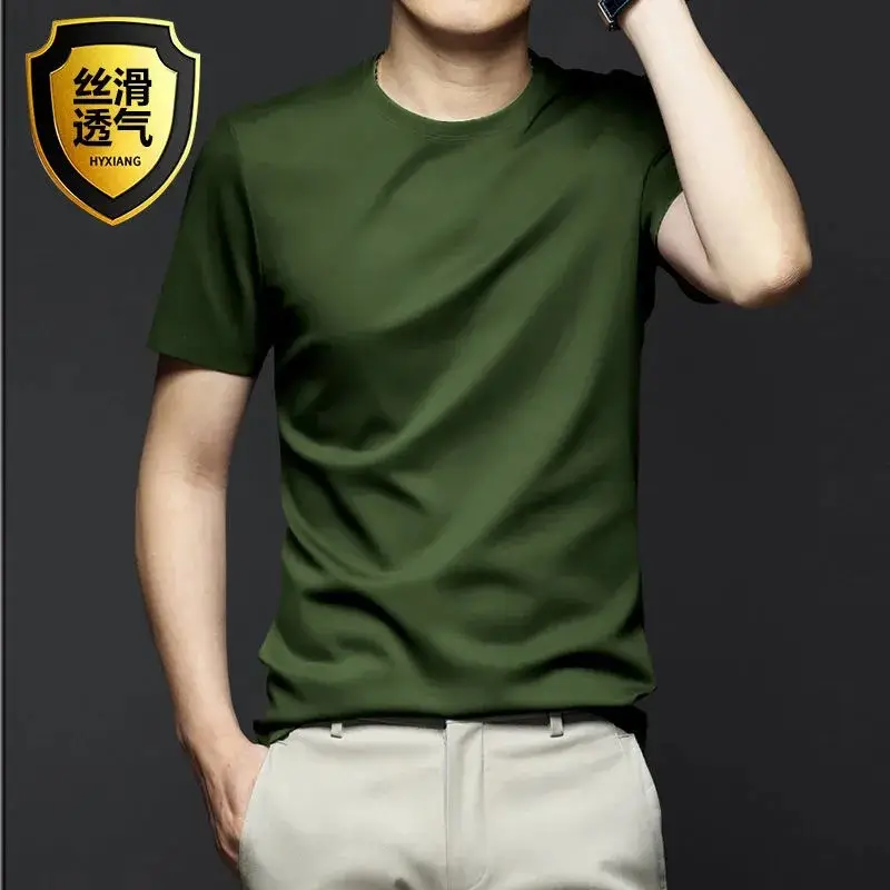 Men V-Neck Thin T-Shirt Modal Fabric Purple
