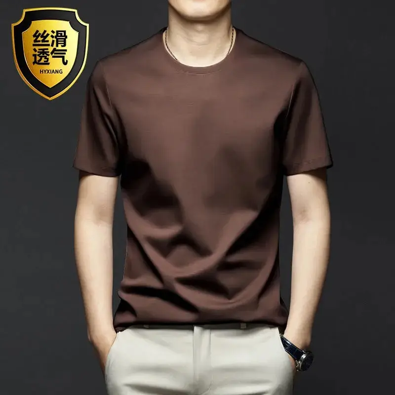 Men V-Neck Thin T-Shirt Modal Fabric Purple