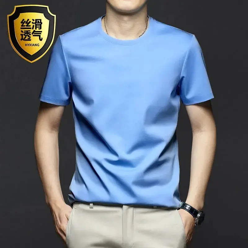 Men V-Neck Thin T-Shirt Modal Fabric Purple