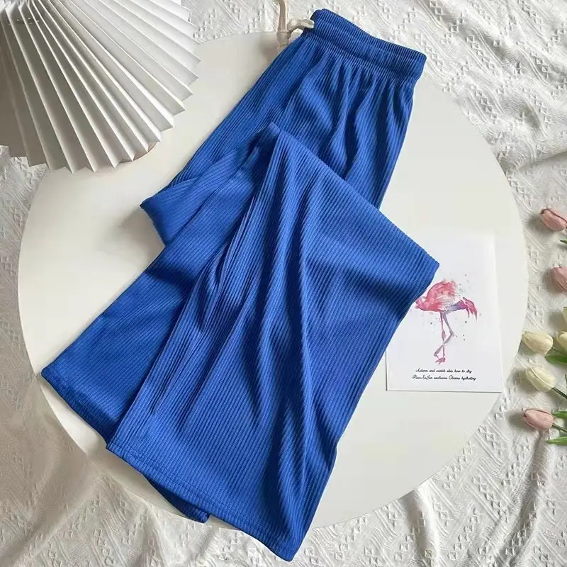 Women Striped Pleated Wide Leg Pants 2022 Summer - Image 5