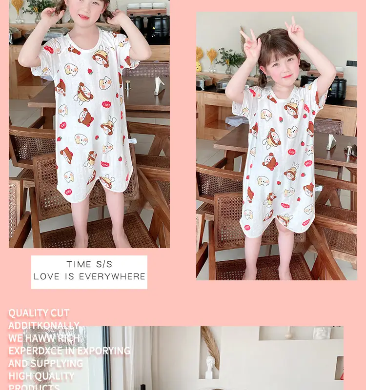 Bamboo Fiber Nightdress for Kids with Cute Print — feature 16
