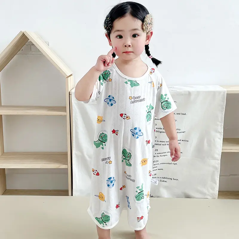 Bamboo Fiber Nightdress for Kids with Cute Print - Image 11