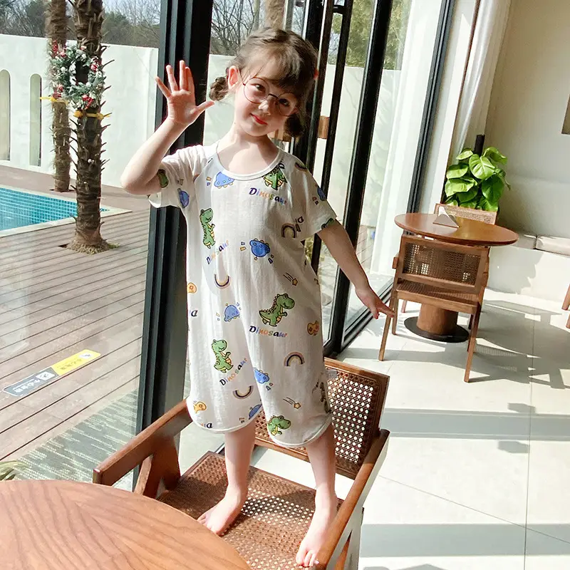 Bamboo Fiber Nightdress for Kids with Cute Print - Image 19