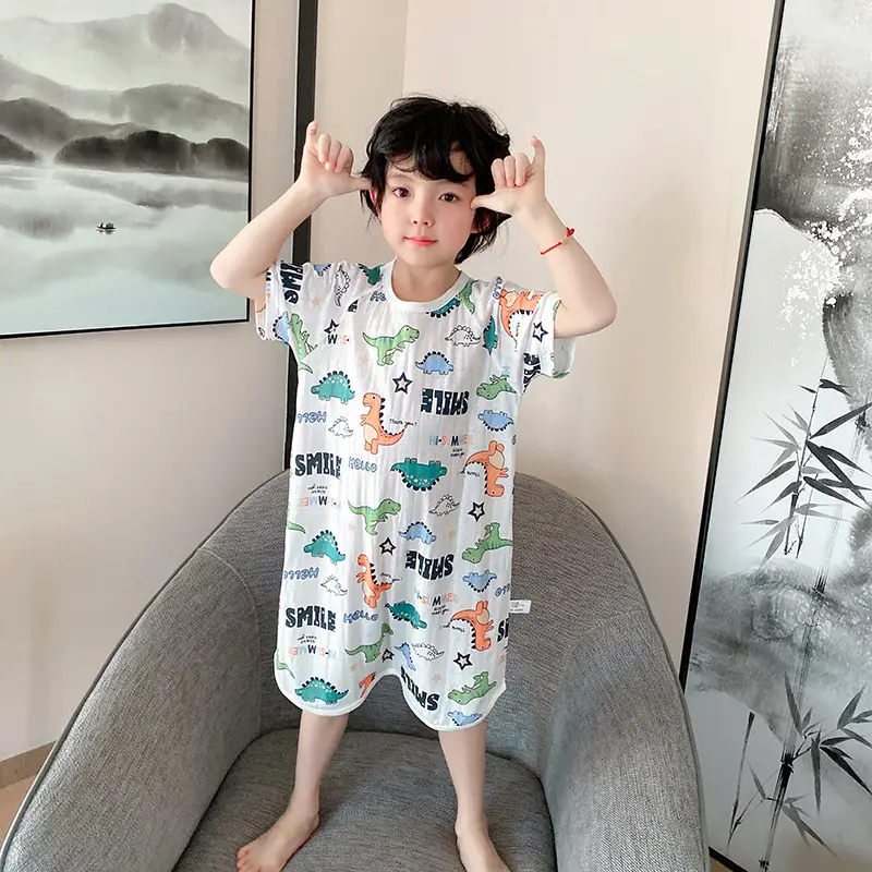 Bamboo Fiber Nightdress for Kids with Cute Print - Image 21