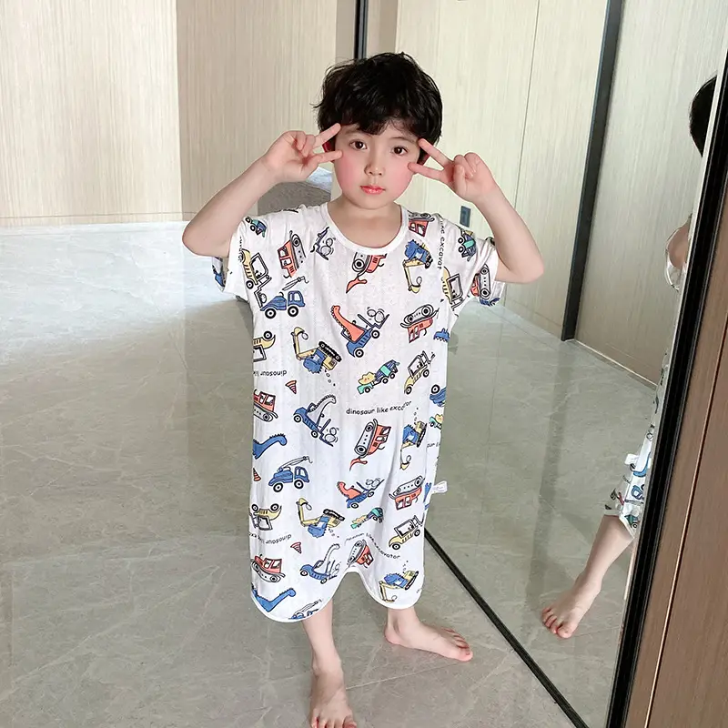 Bamboo Fiber Nightdress for Kids with Cute Print - Image 4