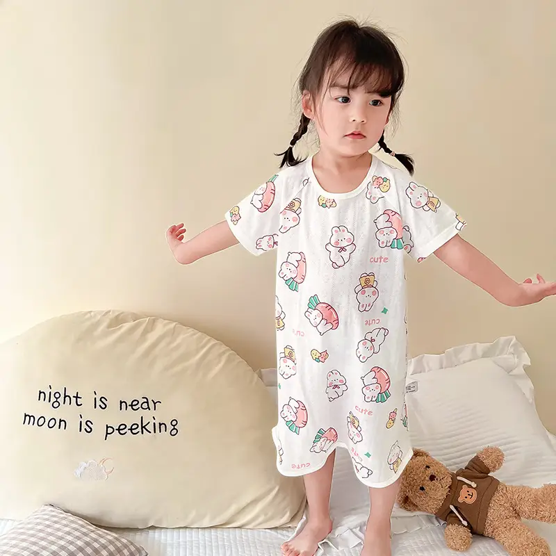 Bamboo Fiber Nightdress for Kids with Cute Print - Image 6