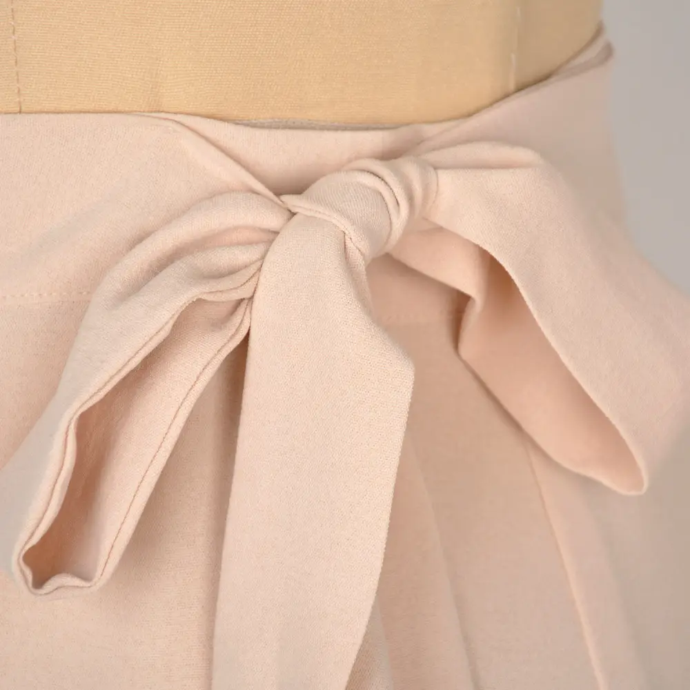 Women's Light Blue Lace-Up Midi Skirt Irregular Chiffon - Image 12