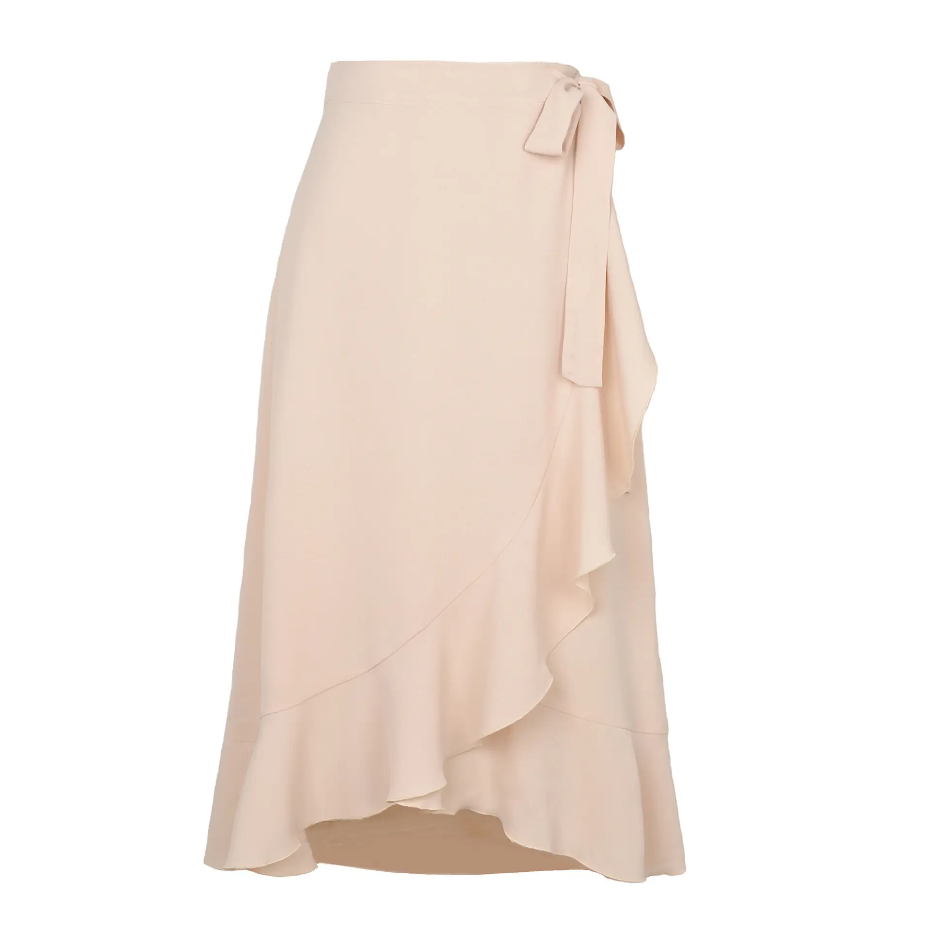 Women's Light Blue Lace-Up Midi Skirt Irregular Chiffon - Image 7