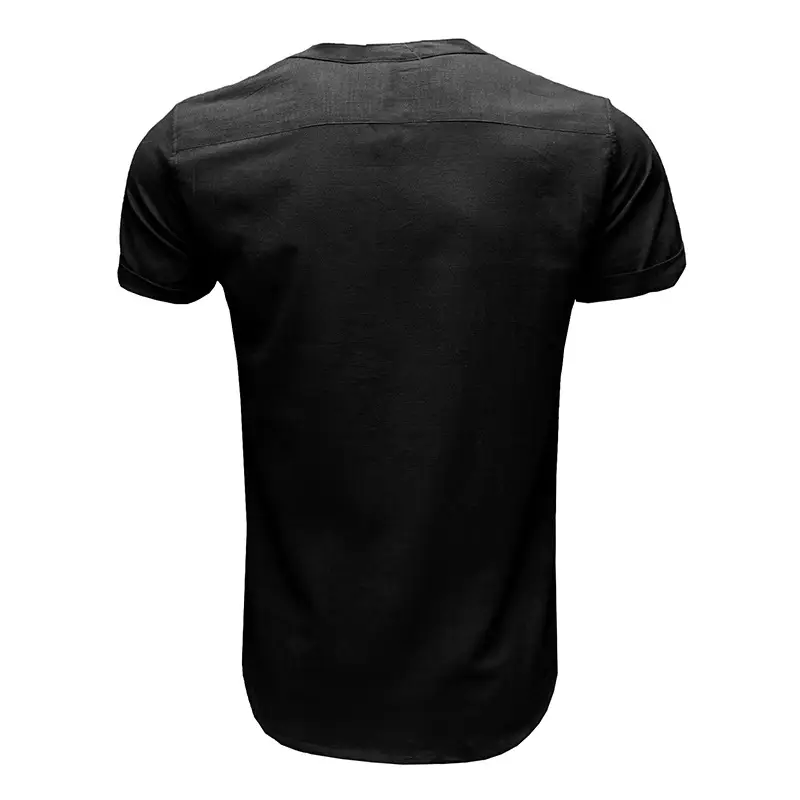 Men's Green Cotton Short Sleeve Shirt with Pocket — feature 13