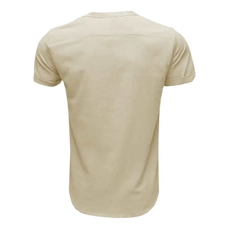 Men's Green Cotton Short Sleeve Shirt with Pocket — feature 29