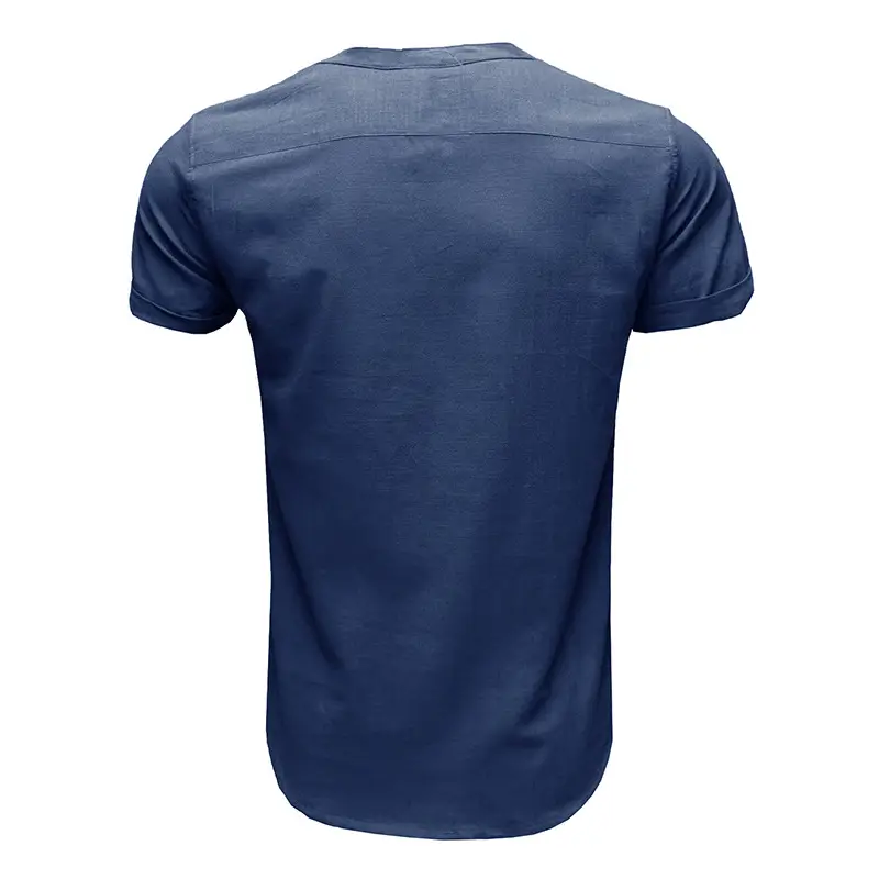 Men's Green Cotton Short Sleeve Shirt with Pocket — feature 5