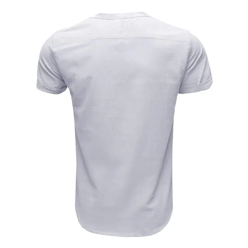 Men's Green Cotton Short Sleeve Shirt with Pocket — feature 9