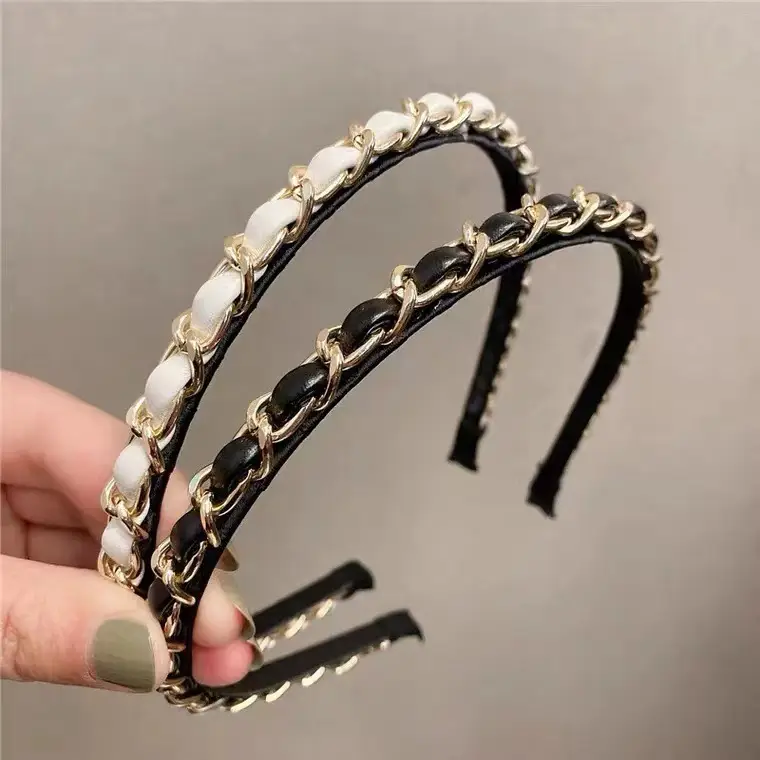 French Style Gold Chain Hairband for Women - Image 6