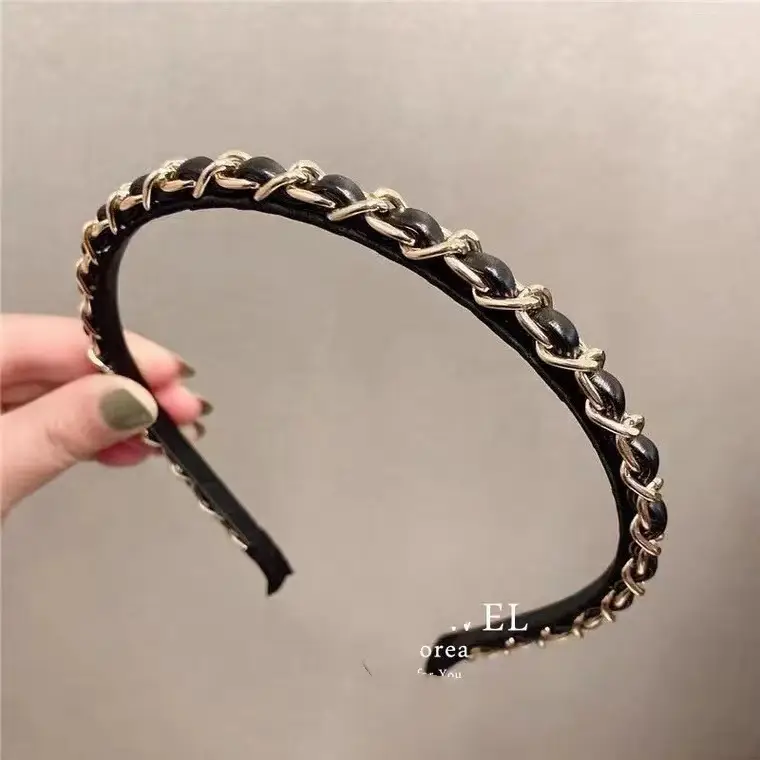 French Style Gold Chain Hairband for Women - Image 2