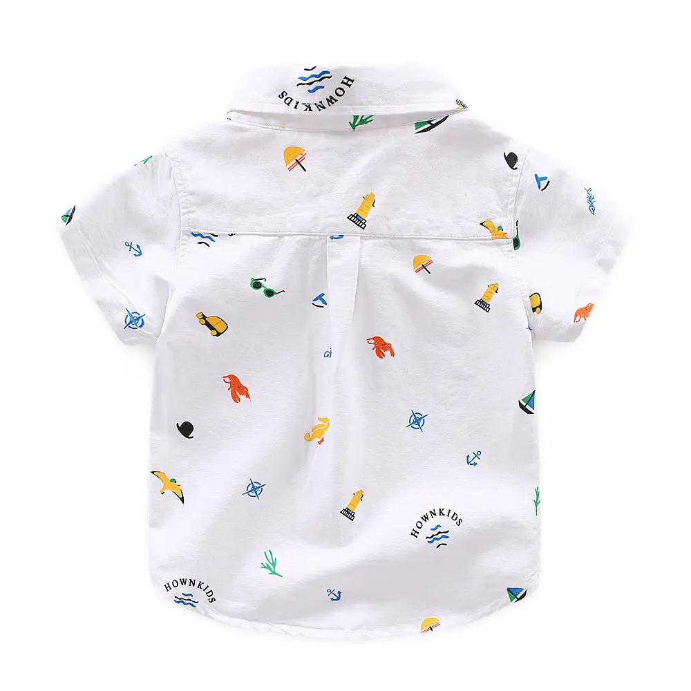 Boys' Cartoon Print Short Shirts 2021 Korean Style - Image 5