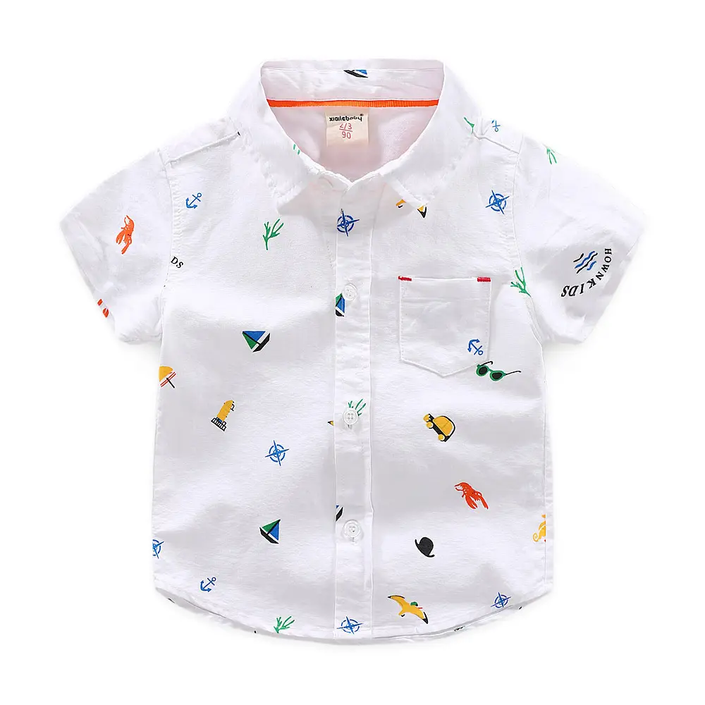 Boys' Cartoon Print Short Shirts 2021 Korean Style - Image 7