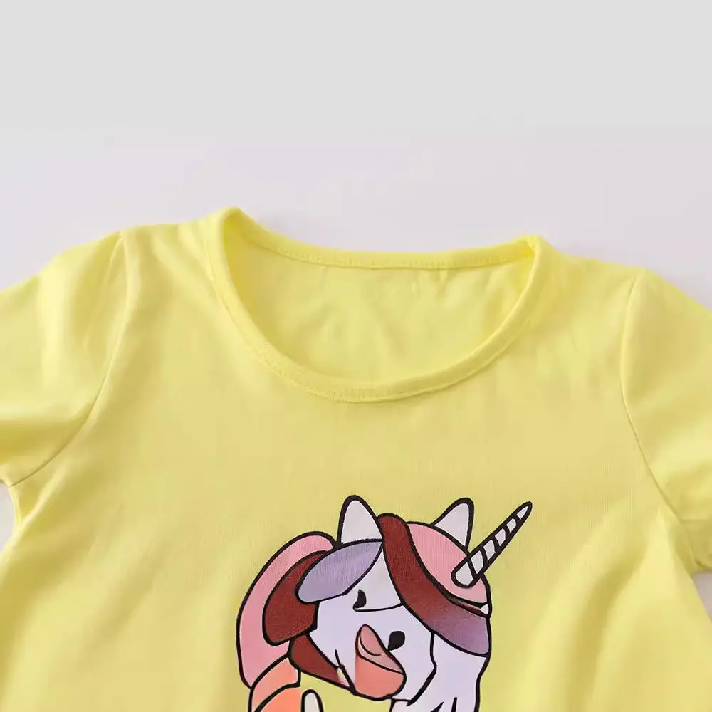 2024 Kids Unicorn T-Shirt Yellow Small Medium - Image 2