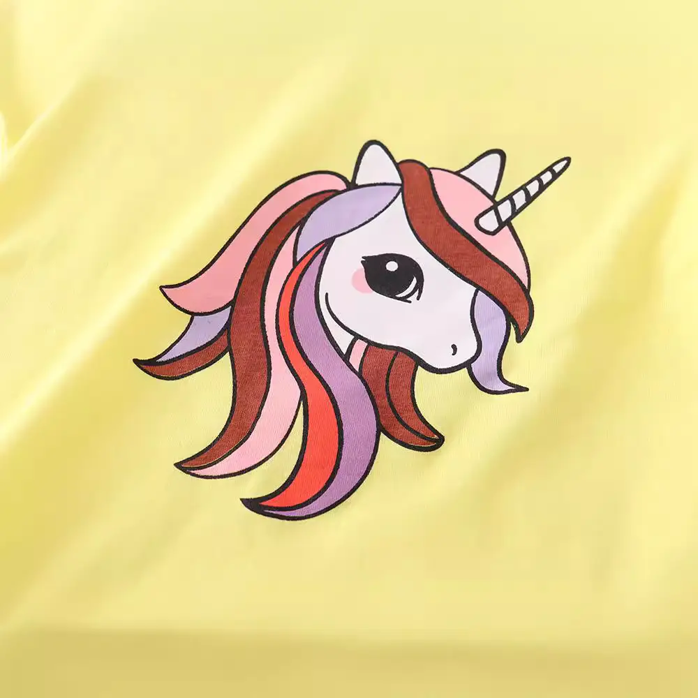 2024 Kids Unicorn T-Shirt Yellow Small Medium - Image 4