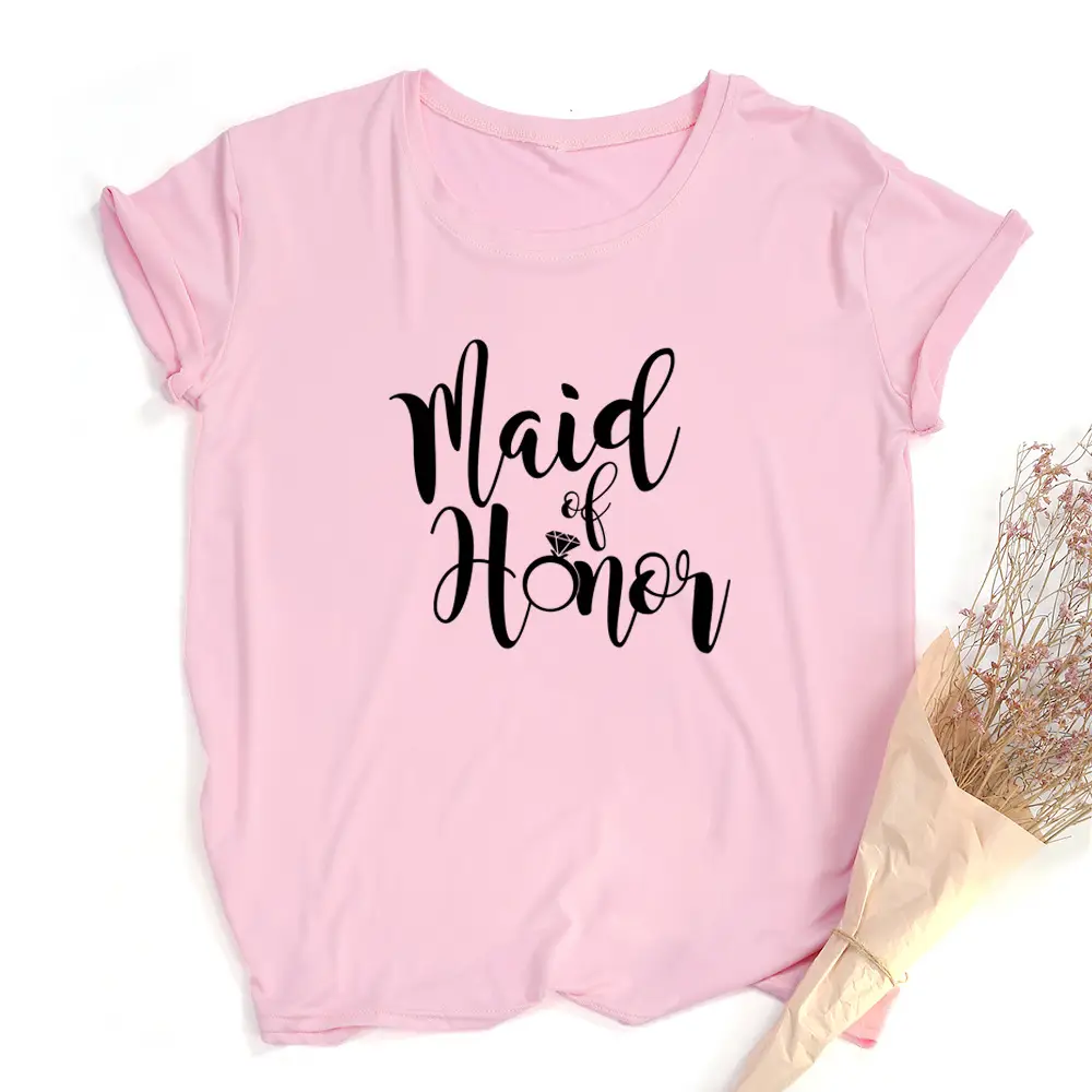 Pink Printed Women's T-Shirt I Do Crew Well Be For You - Image 18