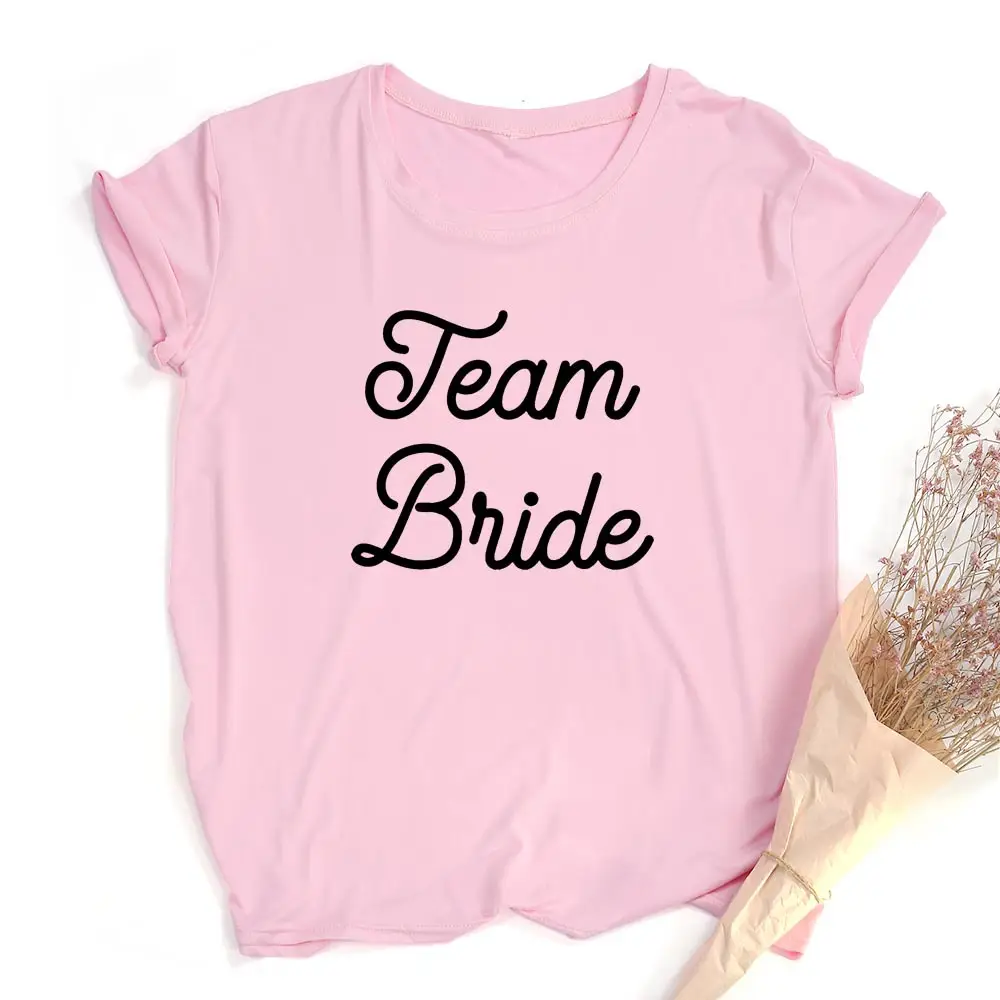 Pink Printed Women's T-Shirt I Do Crew Well Be For You - Image 5