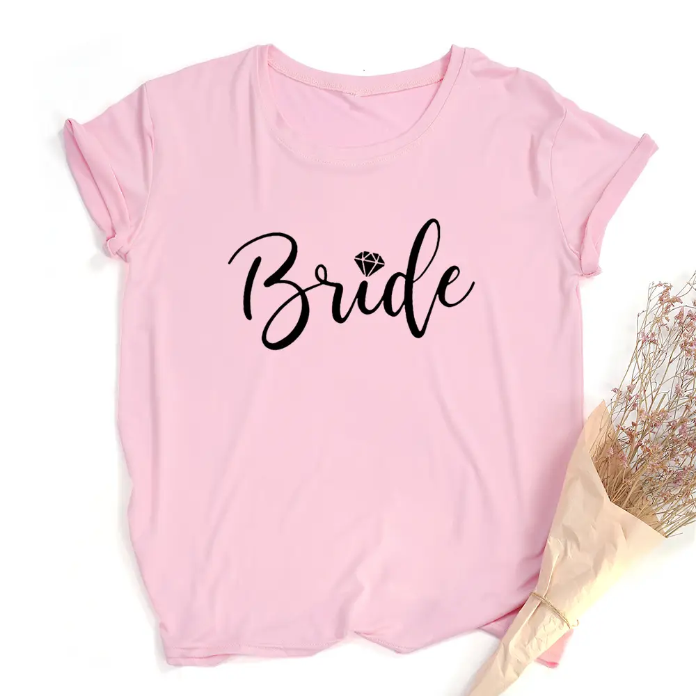 Pink Printed Women's T-Shirt I Do Crew Well Be For You - Image 11