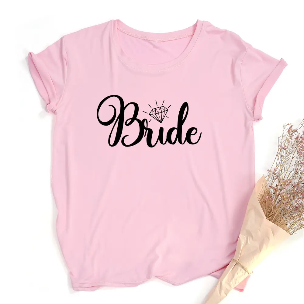 Pink Printed Women's T-Shirt I Do Crew Well Be For You - Image 13
