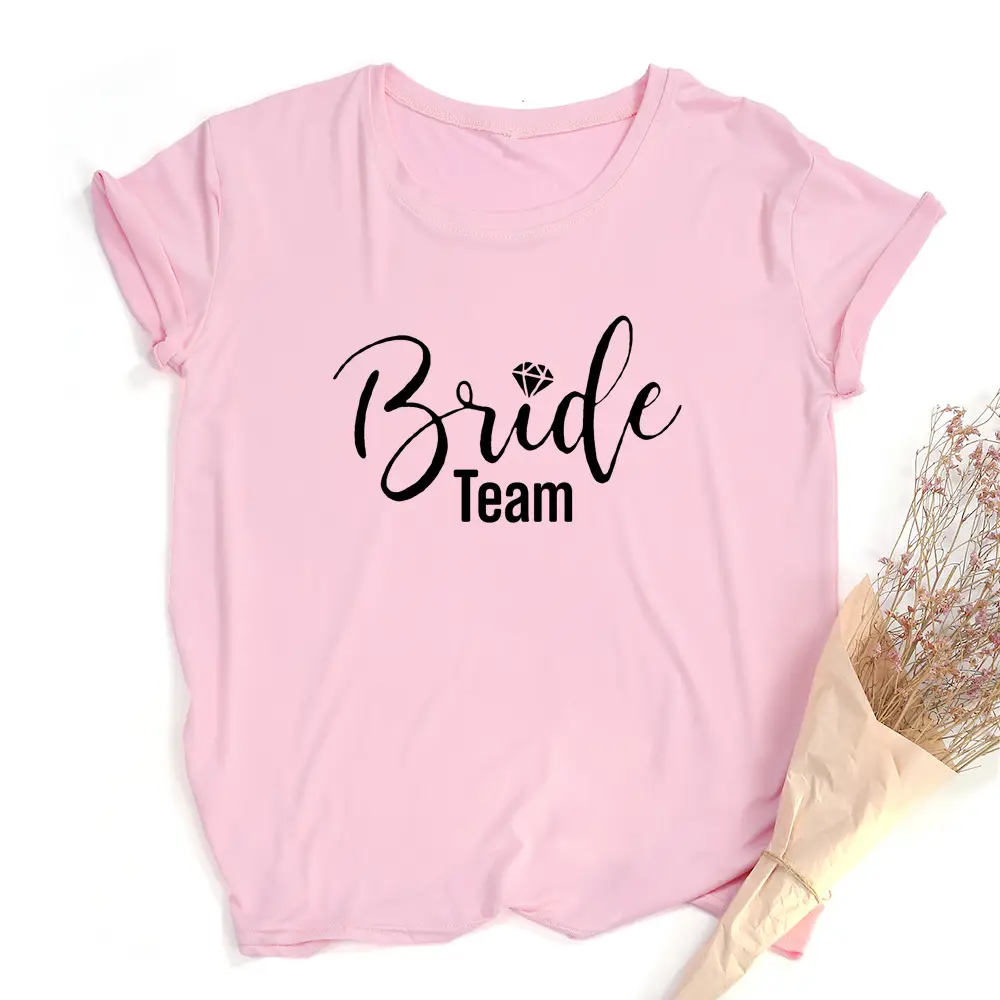 Pink Printed Women's T-Shirt I Do Crew Well Be For You - Image 22