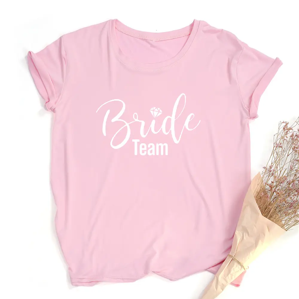Pink Printed Women's T-Shirt I Do Crew Well Be For You - Image 24
