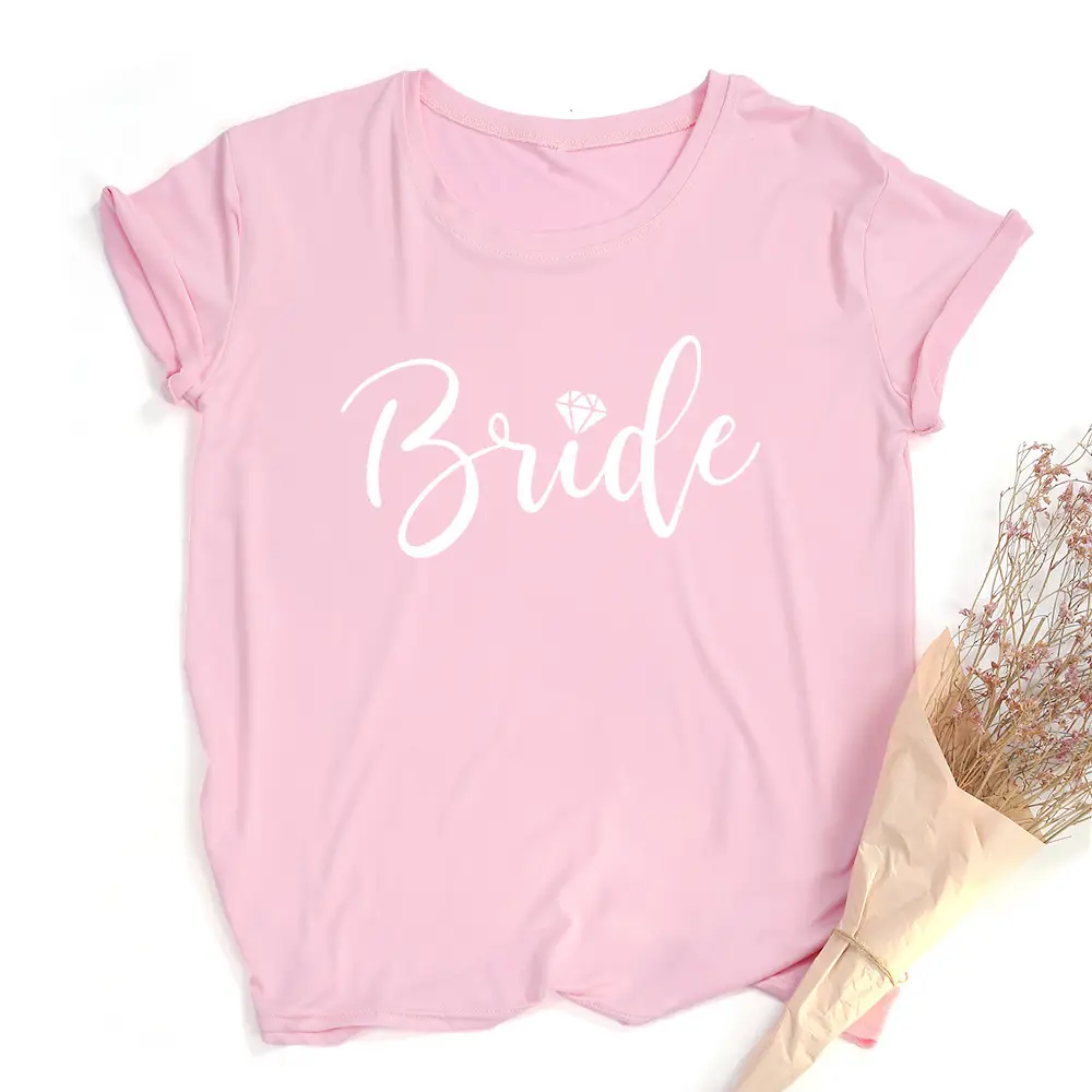 Pink Printed Women's T-Shirt I Do Crew Well Be For You - Image 9