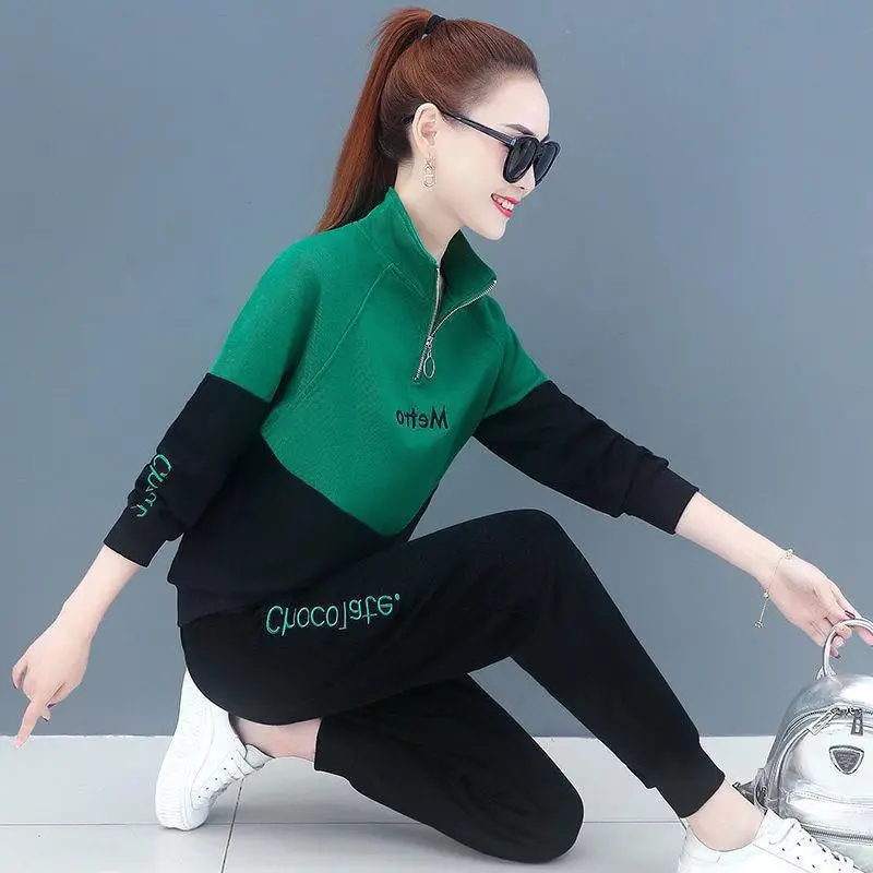 Women 2022 Red Black Slim Fit Track Suit Set - Image 8