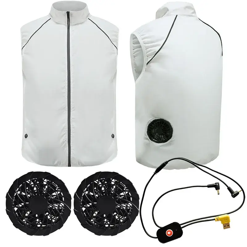 Electric Cooling Vest for Men White Heatstroke Prevention - Image 7