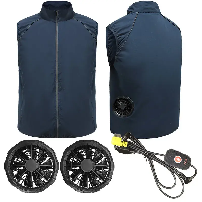 Electric Cooling Vest for Men White Heatstroke Prevention - Image 3