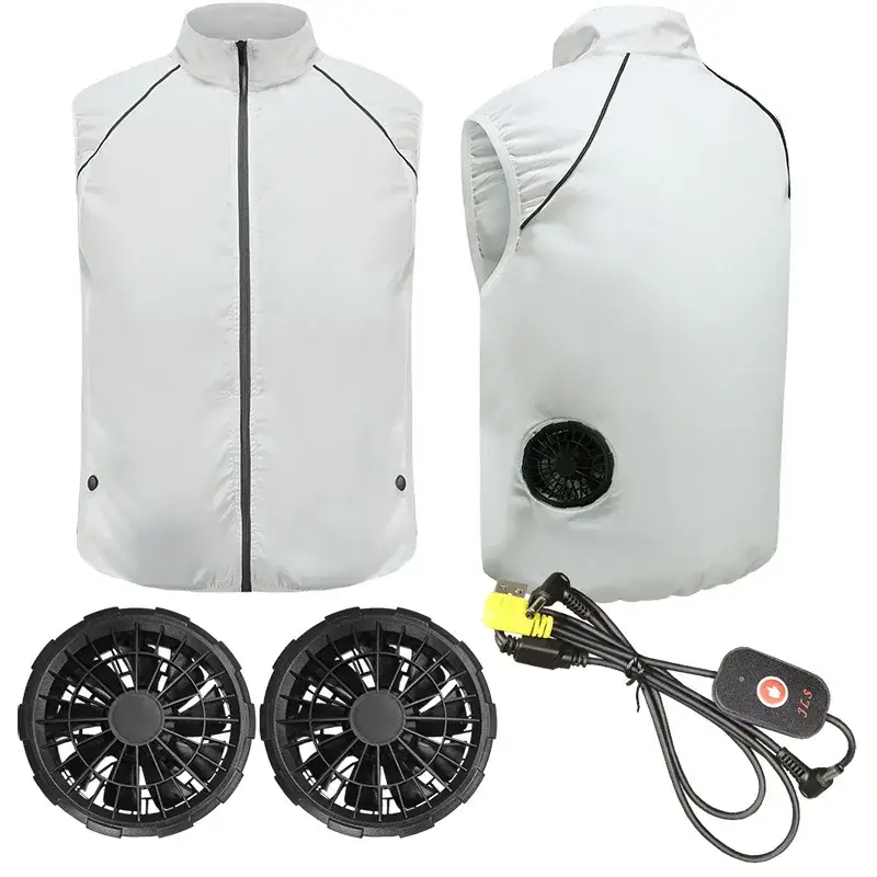 Electric Cooling Vest for Men White Heatstroke Prevention - Image 4