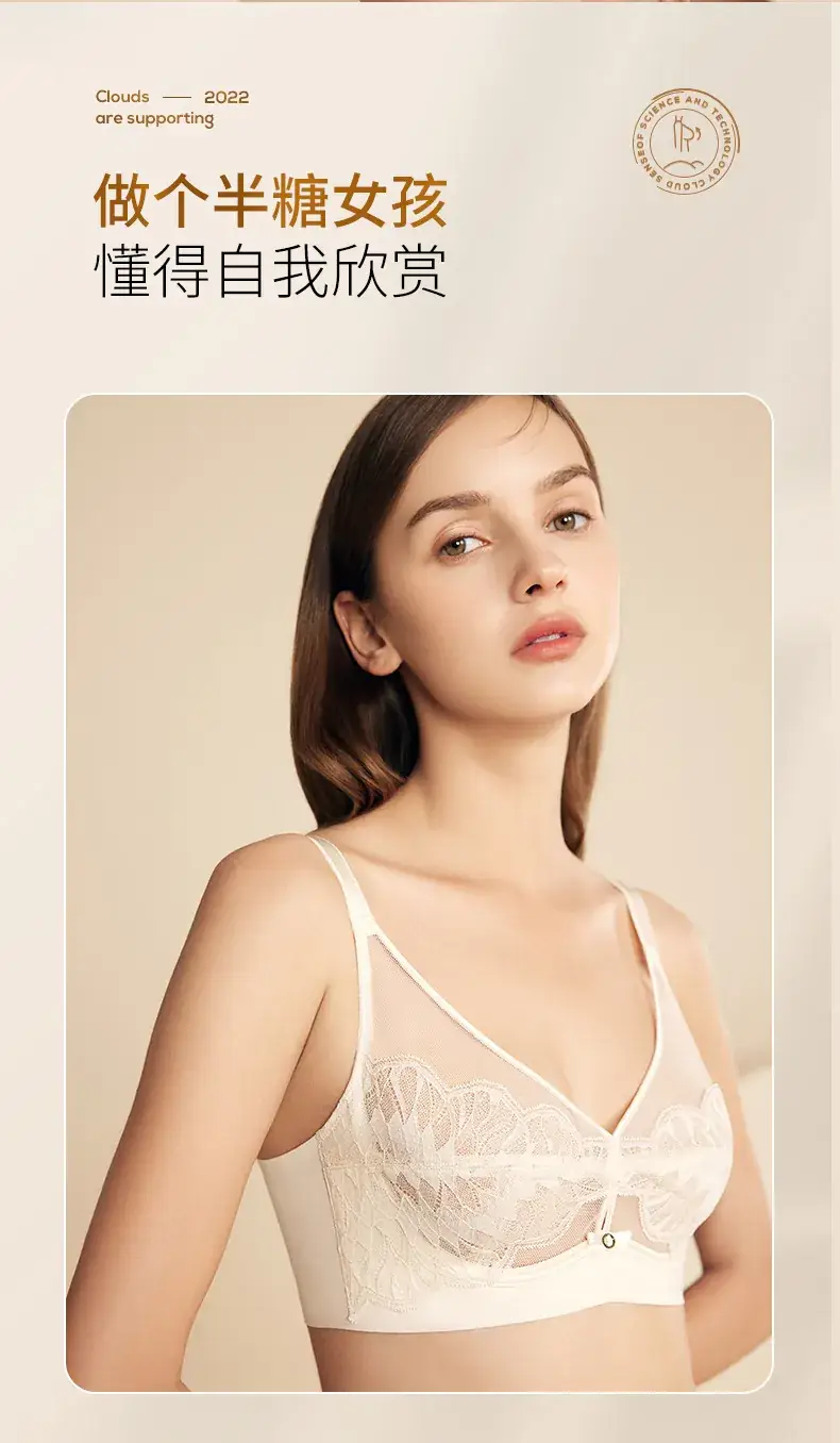 Black Lace Full Cup Bra with Anti-Sagging Design — feature 13