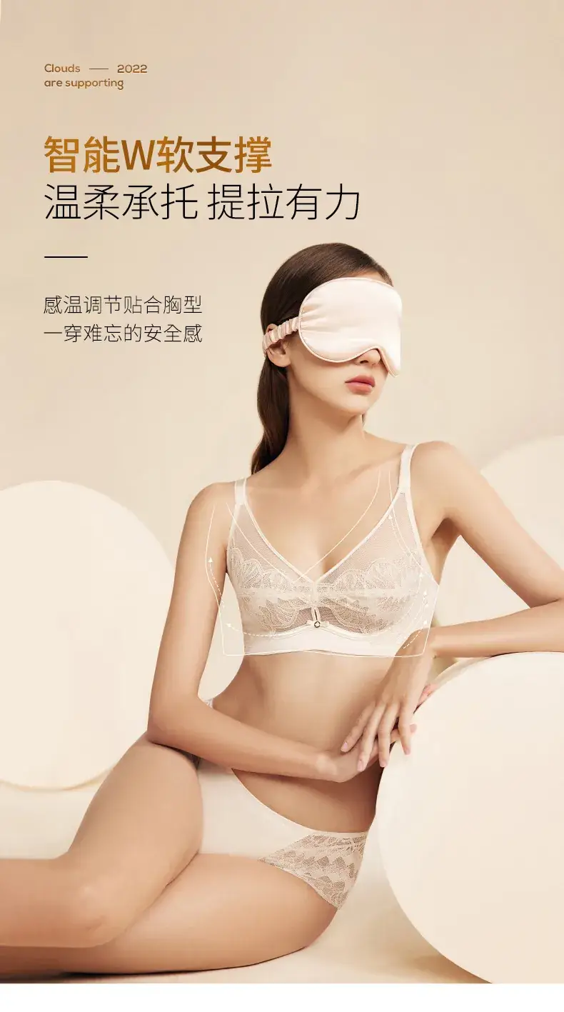 Black Lace Full Cup Bra with Anti-Sagging Design — feature 7