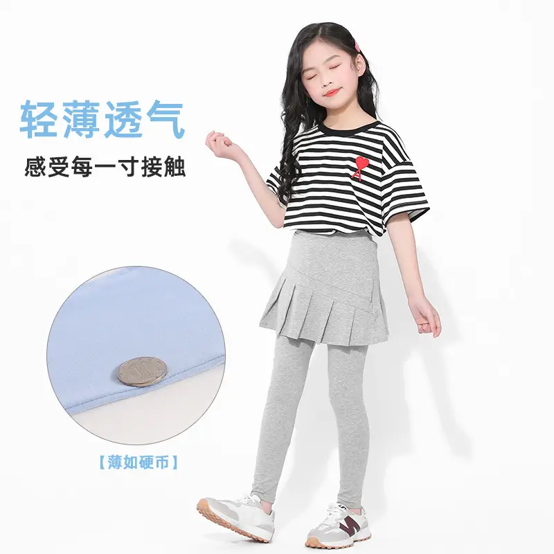 New Girls Leggings Spring Summer Cotton Green - Image 8