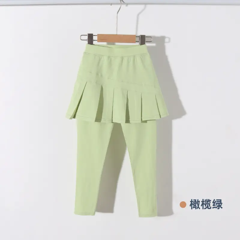 New Girls Leggings Spring Summer Cotton Green - Image 6