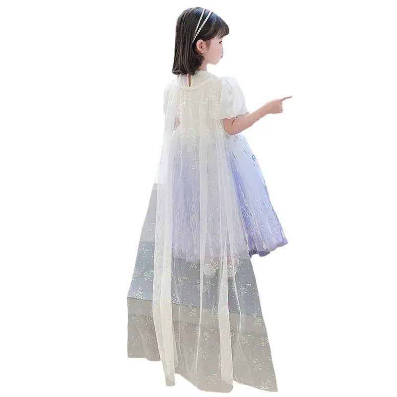 Aisha Princess Dress Girls Summer Blue Tulle Mid-Length - Image 6