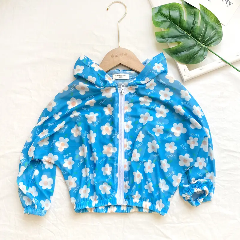 Girls Purple Floral Long Sleeve Sun Protection Top - Image 10