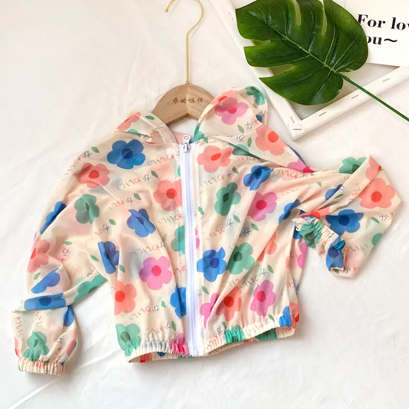 Girls Purple Floral Long Sleeve Sun Protection Top - Image 9