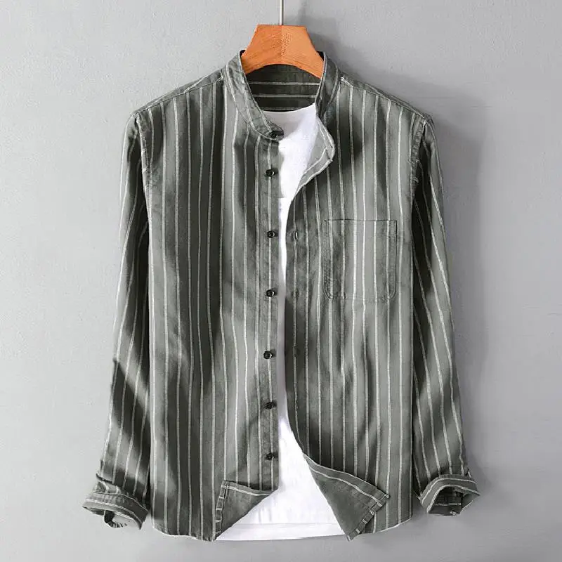 Men's Black Striped Sleeve Shirt 2025 Export - Image 3